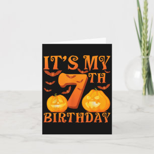 It's My 7th Birthday Pumpkins 7 Years Old Hallowee Card