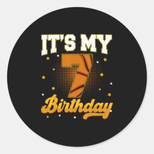 Its My 7th Birthday Sketll Boy 7 Years Old Gifts T Classic Round Sticker