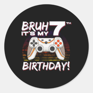 It's My 7th Birthday Video Game 7th Birthday Gamin Classic Round Sticker