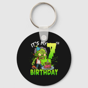 It's My 7th Birthday Zombie Lover 7 Year Old Boys Key Ring