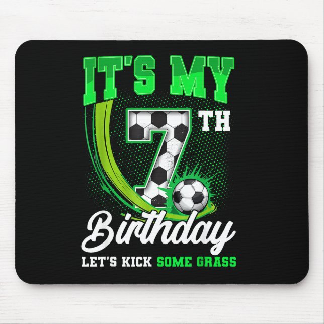Its My 7th Soccer Birthday Boy Funny 7 Year Old Bd Mouse Mat (Front)