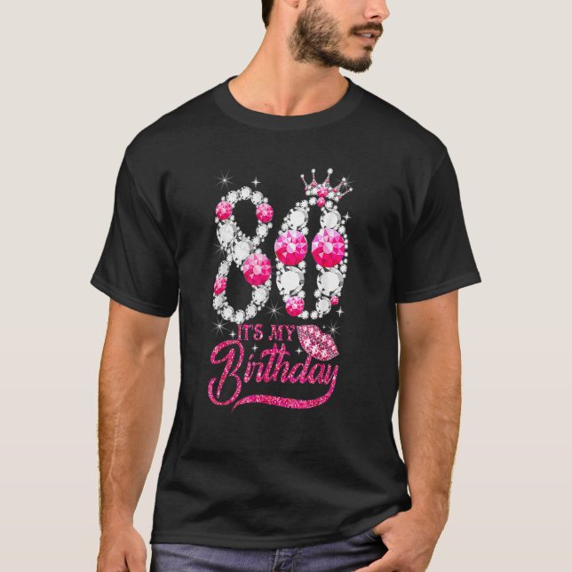 It's My 80th Birthday Queen 80 Years Old Shoes Cro T-Shirt (Front)