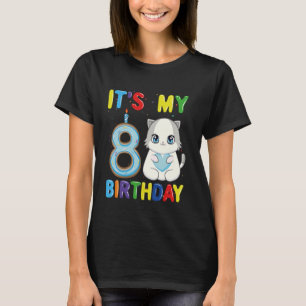 It's My 8th Birthday Boy 8 Year Old Ragdoll Cat T-Shirt