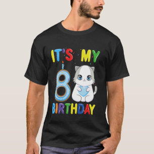 It's My 8th Birthday Boy 8 Year Old Ragdoll Cat T-Shirt