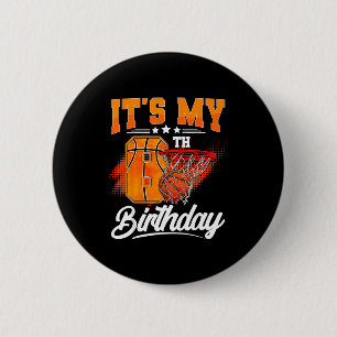 Its My 8th Birthday Boy Basketball 8 Year Old Bday 6 Cm Round Badge