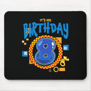 Its My 8th Birthday Boy Family Matching Party Vide Mouse Mat