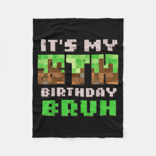 Its My 8th Birthday Bruh Xel Gamer 8 Bday Gaming B Fleece Blanket