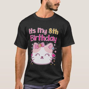 Its My 8th Birthday Cat Kitten Party Girls Matchin T-Shirt