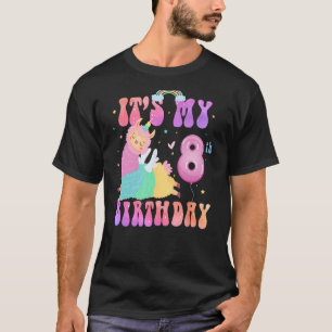 It's My 8th Birthday Cute Llamacorn Alpaca 8 Year  T-Shirt