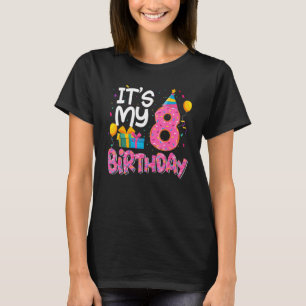 It's My 8th Birthday Doughnut Girls Boys Party T-Shirt