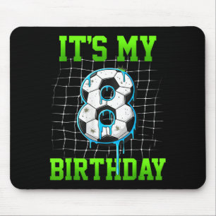 Its My 8th Birthday Funny Soccer Birthday Boy 8 Ye Mouse Mat