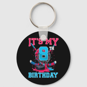It's My 8th Birthday Hockey 8 Year Old Ice Cream D Key Ring