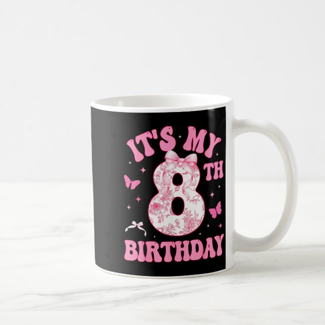 It's My 8th Birthday Nk Coquette Bow 8 Year Old Bi Coffee Mug (Right)