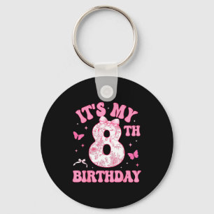 It's My 8th Birthday Nk Coquette Bow 8 Year Old Bi Key Ring