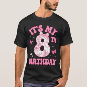 It's My 8th Birthday Nk Coquette Bow 8 Year Old Bi T-Shirt