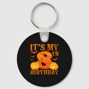 Its My 8th Birthday Pumpkins 8 Years Old Halloween Key Ring