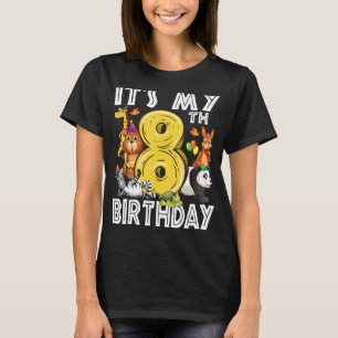 Its My 8th Birthday Safari Jungle Zoo Birthday Par T-Shirt