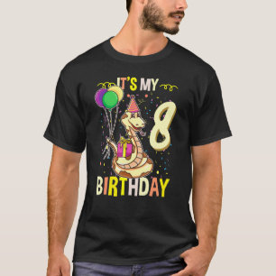 Its My 8th Birthday Snake Reptile T-Shirt