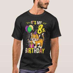 Its My 8th Birthday Tiger Animal T-Shirt