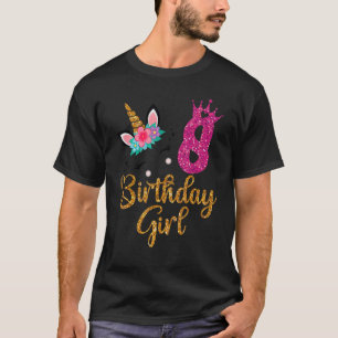 Its My 8th Birthday Unicorn Outfits For Toddler Gi T-Shirt