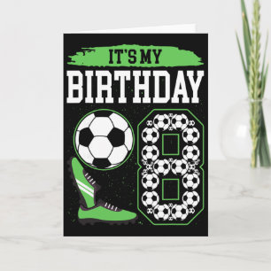 It's My 8th Soccer Birthday Party 8th Birthday Boy Card