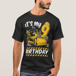 It's My 9 Th Birthday Excavator Kids Construction T-Shirt