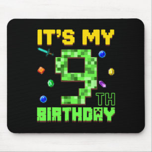 It's My 9th Birthday 9 Year Old Boy Gamer Pixel Nu Mouse Mat
