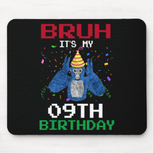 It's My 9th Birthday 9 Years Old Funny Gorilla Vid Mouse Mat
