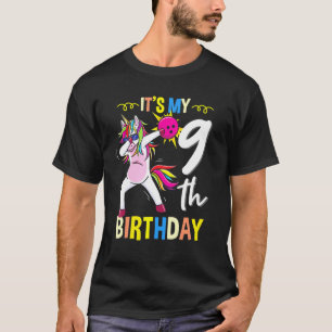 Its My 9th Birthday Bowling Dabbing Unicorn T-Shirt