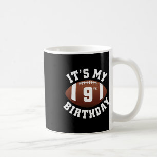 It's My 9th Birthday Boy 9 Year Old Football Playe Coffee Mug