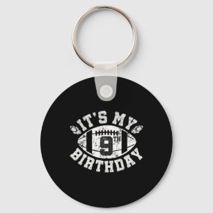 It's My 9th Birthday Boy 9 Year Old Football Playe Key Ring