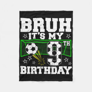 It's My 9th Birthday Boy Soccer 9 Years Old Fleece Blanket