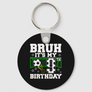 It's My 9th Birthday Boy Soccer 9 Years Old Key Ring