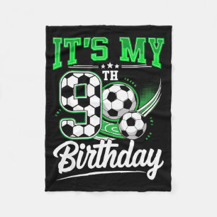 It's My 9th Birthday Boy Soccer Ball 9 Year Old Nu Fleece Blanket
