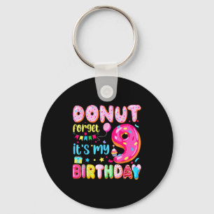 Its My 9th Birthday Donut Forget Pun Birthday 9 Ye Key Ring