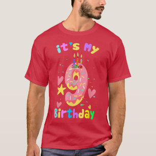 it's My 9th Birthday Funny doughnut 9 year old Cak T-Shirt