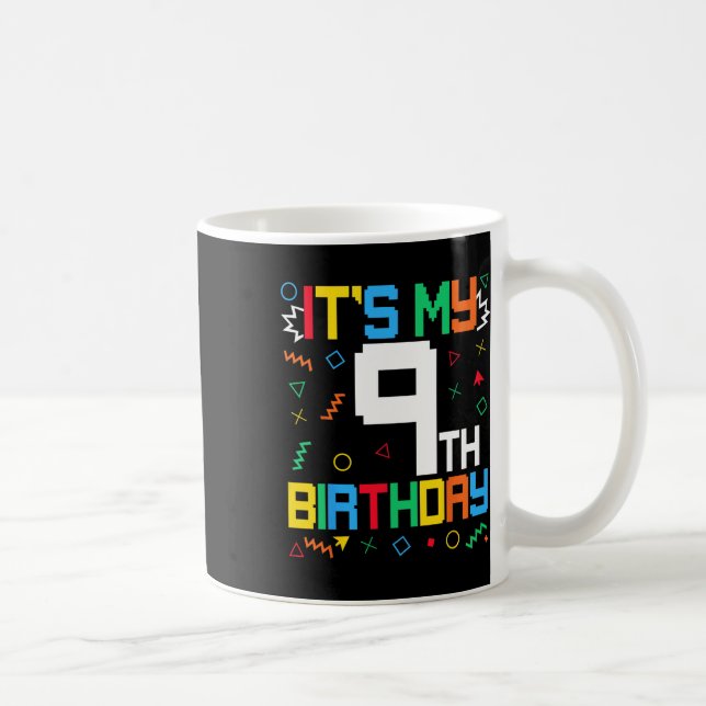 It's My 9th Birthday Gamer Kids Video Game Birthda Coffee Mug (Right)