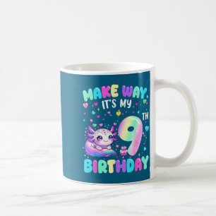 It's My 9th Birthday Girl Cute Axolotl 9 Year Old  Coffee Mug
