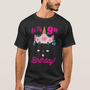It's My 9th Birthday Girl Kitty Caticorn Theme 9 Y T-Shirt