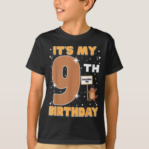 Its My 9th Birthday Groundhog Day 9 Years Old Girl T-Shirt