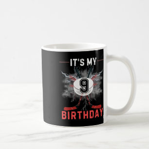 It's My 9th Birthday Hockey Boy Funny Hockey Birth Coffee Mug