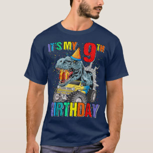 It's My 9th Birthday Monster Truck Dinosaur Boys A T-Shirt
