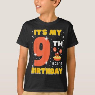 Its My 9th Birthday Pi Day Math 9 Years Old Kids G T-Shirt