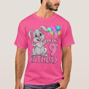 It's My 9th Birthday Rabbit 9th Birthday 9 Years O T-Shirt