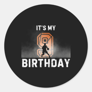 It's My 9th Birthday Sketll Party Sketll Birthday Classic Round Sticker