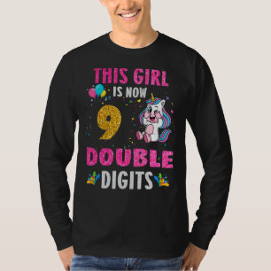 It's My 9th Birthday This Girl Is Now 9 Years Old T-Shirt
