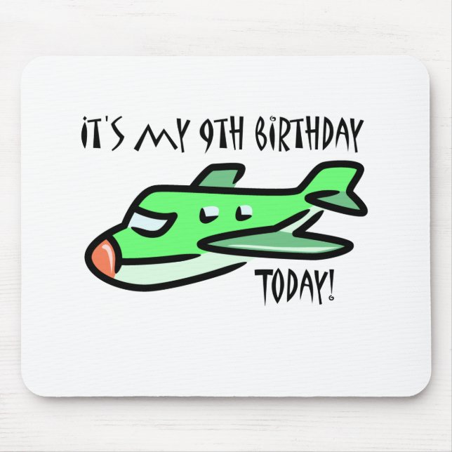 It's My 9th Birthday Today Mouse Mat (Front)