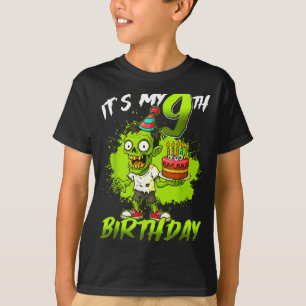 Its My 9th Birthday Zombie 9 Years Old Happy Hallo T-Shirt