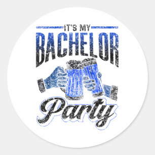 Its My Bachelor Party Bride Groom Team _1 Classic Round Sticker