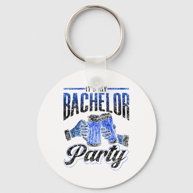 Its My Bachelor Party Bride Groom Team _1  Key Ring (Front)